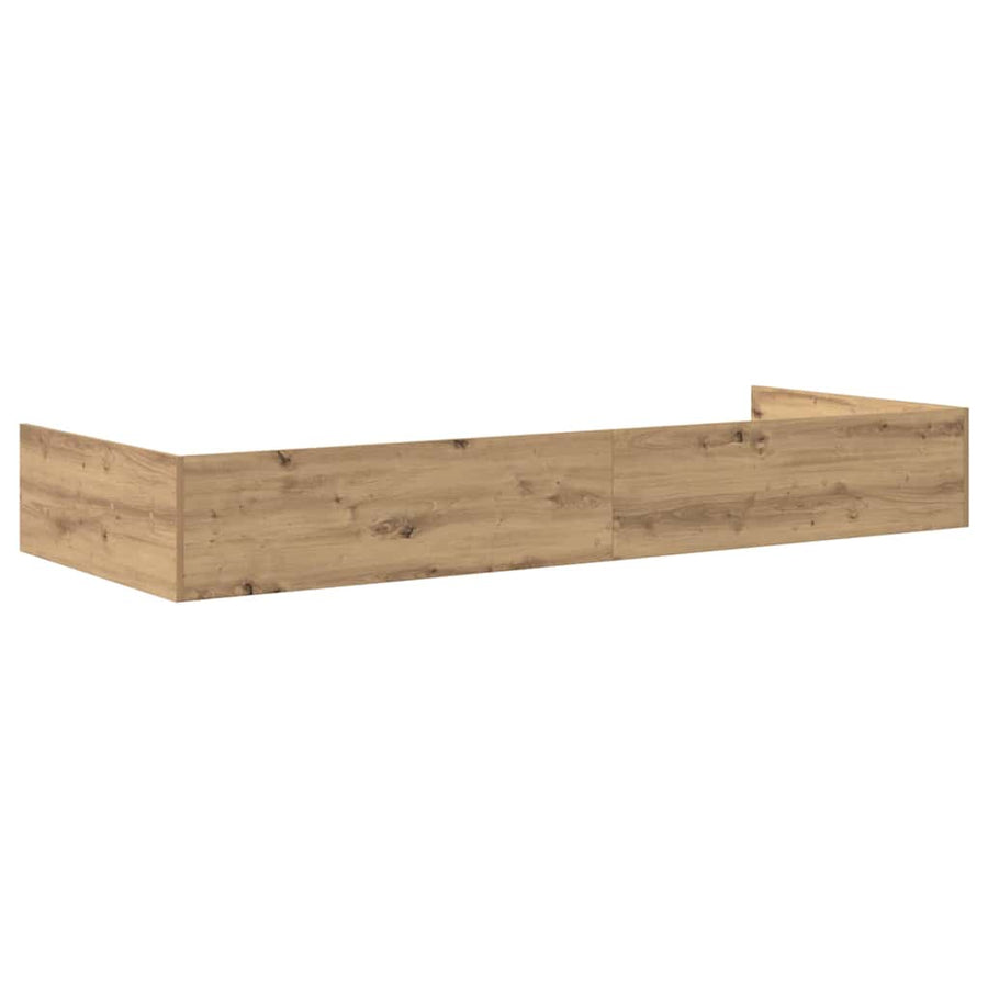 Opbergbedframe met hoofdeinde Artisan Eiken 80 x 200 cm Bewerkt hout
