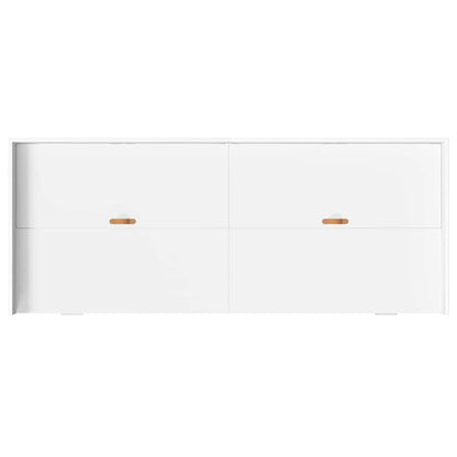 Opbergbedframe met hoofdeinde met lade Wit 80 x 200 cm Bewerkt hout