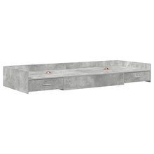 Opbergbedframe met hoofdeinde Beton Grijs 80 x 200 cm Bewerkt hout