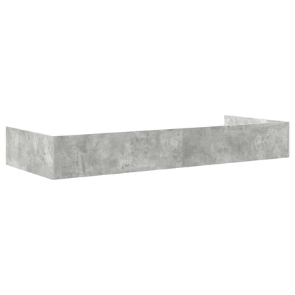 Opbergbedframe met hoofdeinde Beton Grijs 80 x 200 cm Bewerkt hout