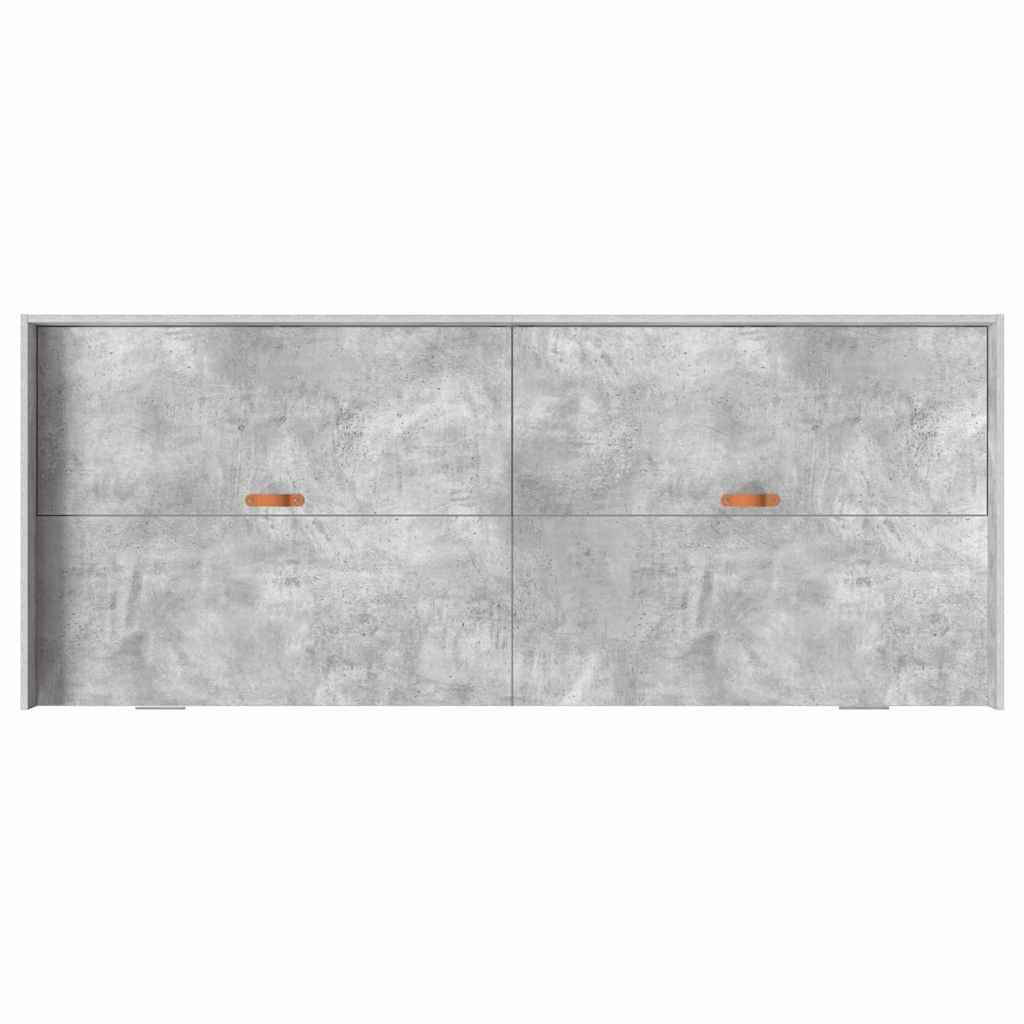 Opbergbedframe met hoofdeinde Beton Grijs 80 x 200 cm Bewerkt hout