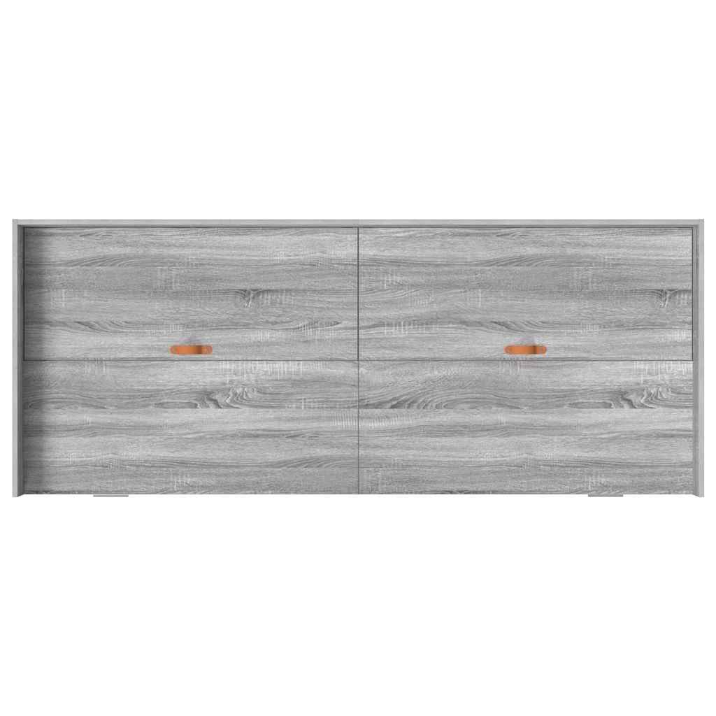 Opbergbedframe met hoofdeinde Grijs Sonoma 80 x 200 cm Bewerkt hout