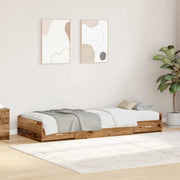 Opbergbedframe 80x200 cm bewerkt hout Oud Hout