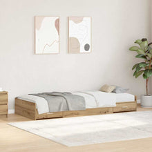 Opbergbedframe met hoofdeinde Artisan Eiken 80 x 200 cm Bewerkt hout