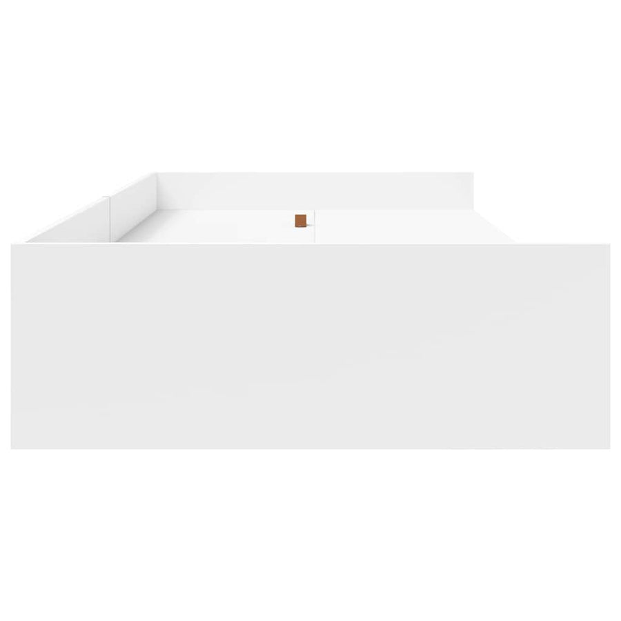 Opbergbedframe met hoofdeinde met lade Wit 75 x 190 cm Bewerkt hout