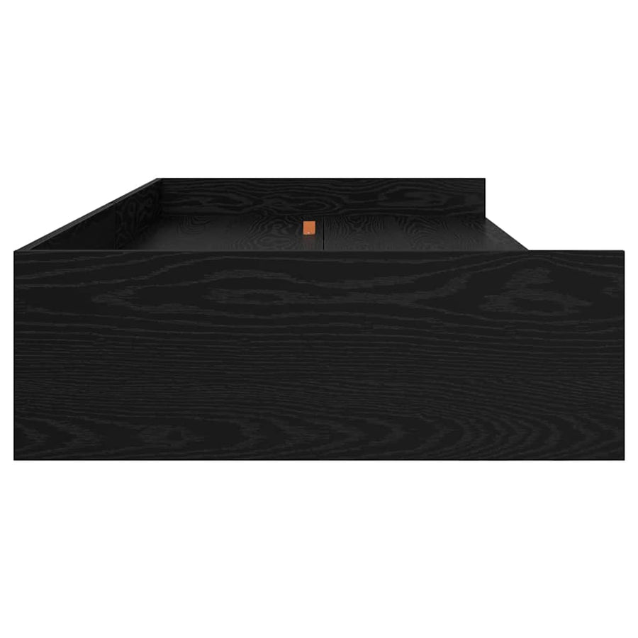 Opbergbedframe met hoofdeinde Zwart Eiken 75 x 190 cm Bewerkt hout