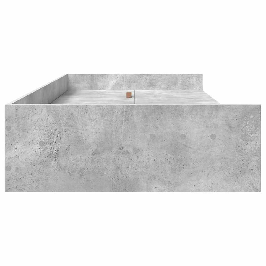 Opbergbedframe met hoofdeinde Beton Grijs 75 x 190 cm Bewerkt hout