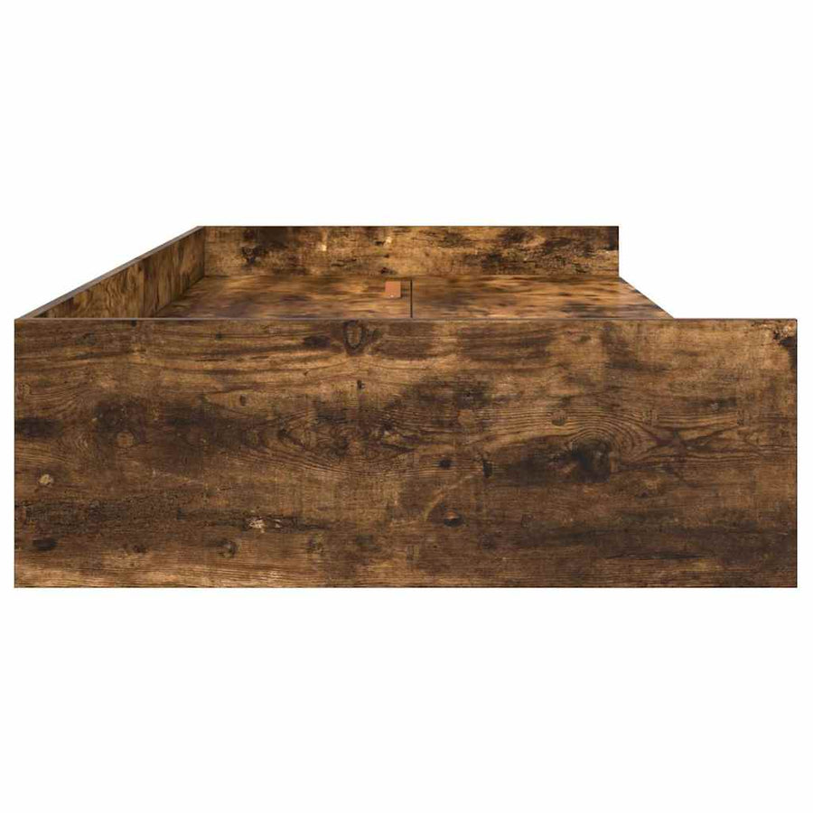 Opbergbedframe met hoofdeinde Gerookt eiken 75 x 190 cm Bewerkt hout