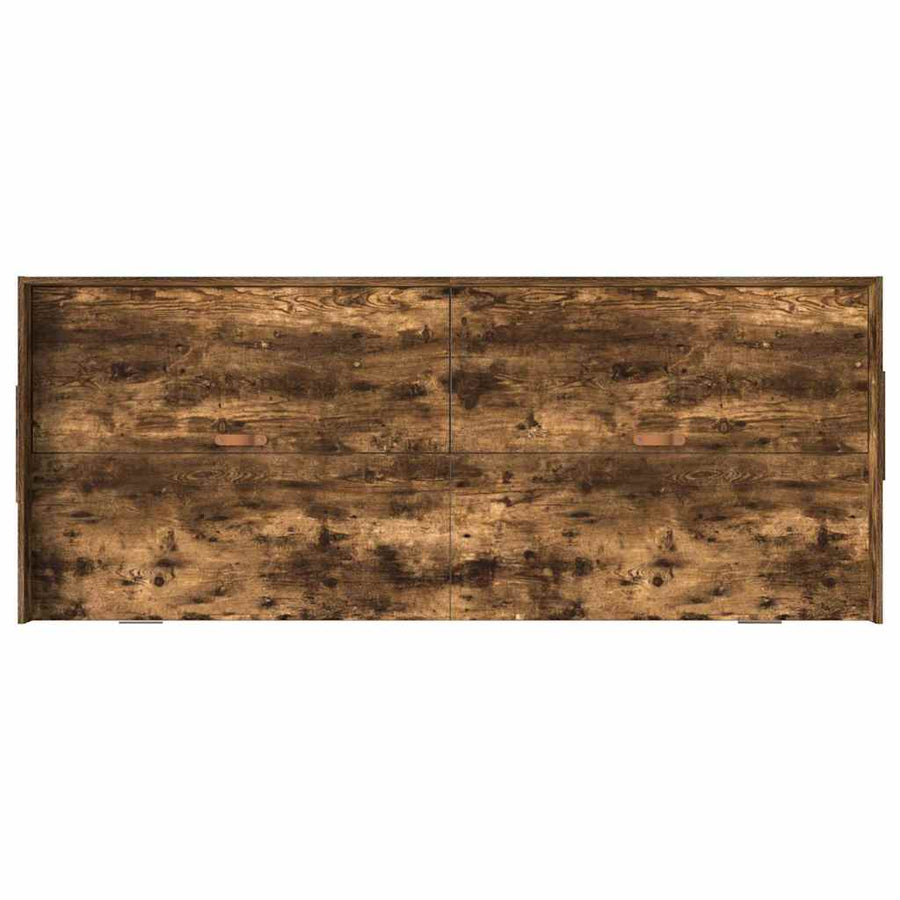 Opbergbedframe met hoofdeinde Gerookt eiken 75 x 190 cm Bewerkt hout