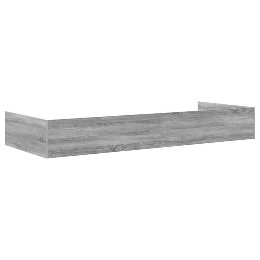 Opbergbedframe met hoofdeinde Grijs Sonoma 75 x 190 cm Bewerkt hout