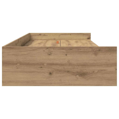 Opbergbedframe met hoofdeinde Artisan Eiken 75 x 190 cm Bewerkt hout