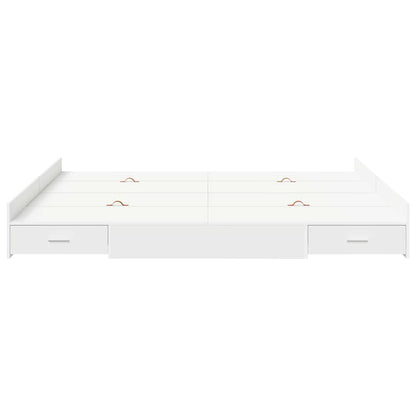 Opbergbedframe Wit 200 x 200 cm Geengineerd hout en Spaanplaat