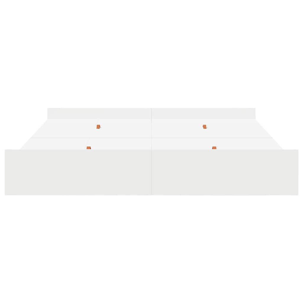 Opbergbedframe Wit 200 x 200 cm Geengineerd hout en Spaanplaat