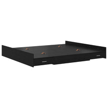 Opbergbedframe met lade met hoofdeinde met opslag Zwart eiken 200 x 200 cm