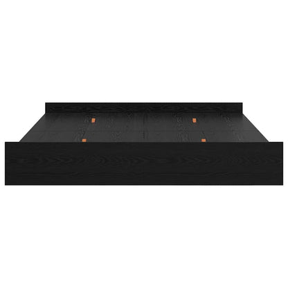 Opbergbedframe met lade met hoofdeinde met opslag Zwart eiken 200 x 200 cm
