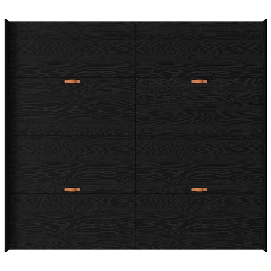 Opbergbedframe met lade met hoofdeinde met opslag Zwart eiken 200 x 200 cm