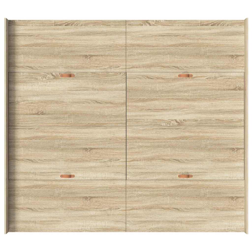 Opbergbedframe met lade met hoofdeinde met opslag Sonoma eiken 200 x 200 cm