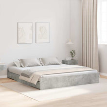 Opbergbedframe met lade met hoofdeinde met opslag Betongrijs 200 x 200 cm