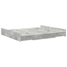 Opbergbedframe met lade met hoofdeinde met opslag Betongrijs 200 x 200 cm