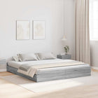 Storage Bed Frame with Drawer Grey Sonoma 200 x 200 cm Engineered Wood