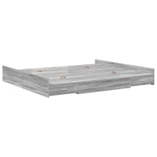 Opbergbedframe met lade met hoofdeinde met opslag Grijs sonoma 200 x 200 cm