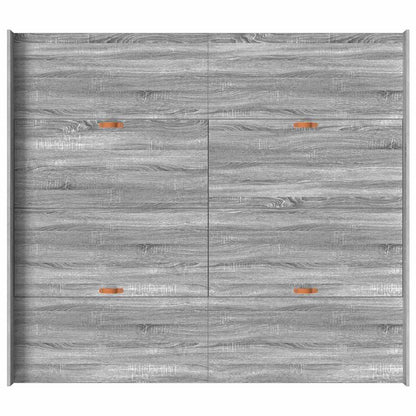 Opbergbedframe met lade met hoofdeinde met opslag Grijs sonoma 200 x 200 cm