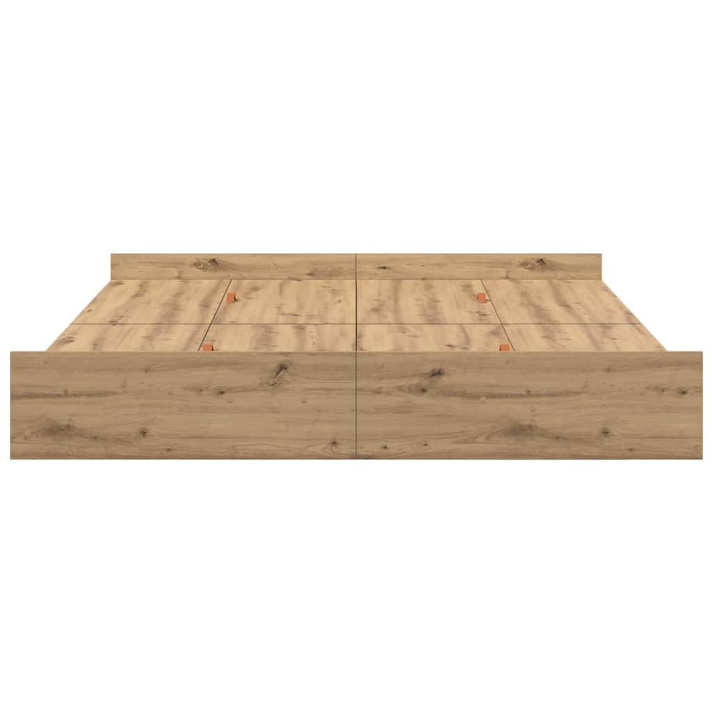 Opbergbedframe met lade artisanaal eikenkleurig 200 x 200 cm