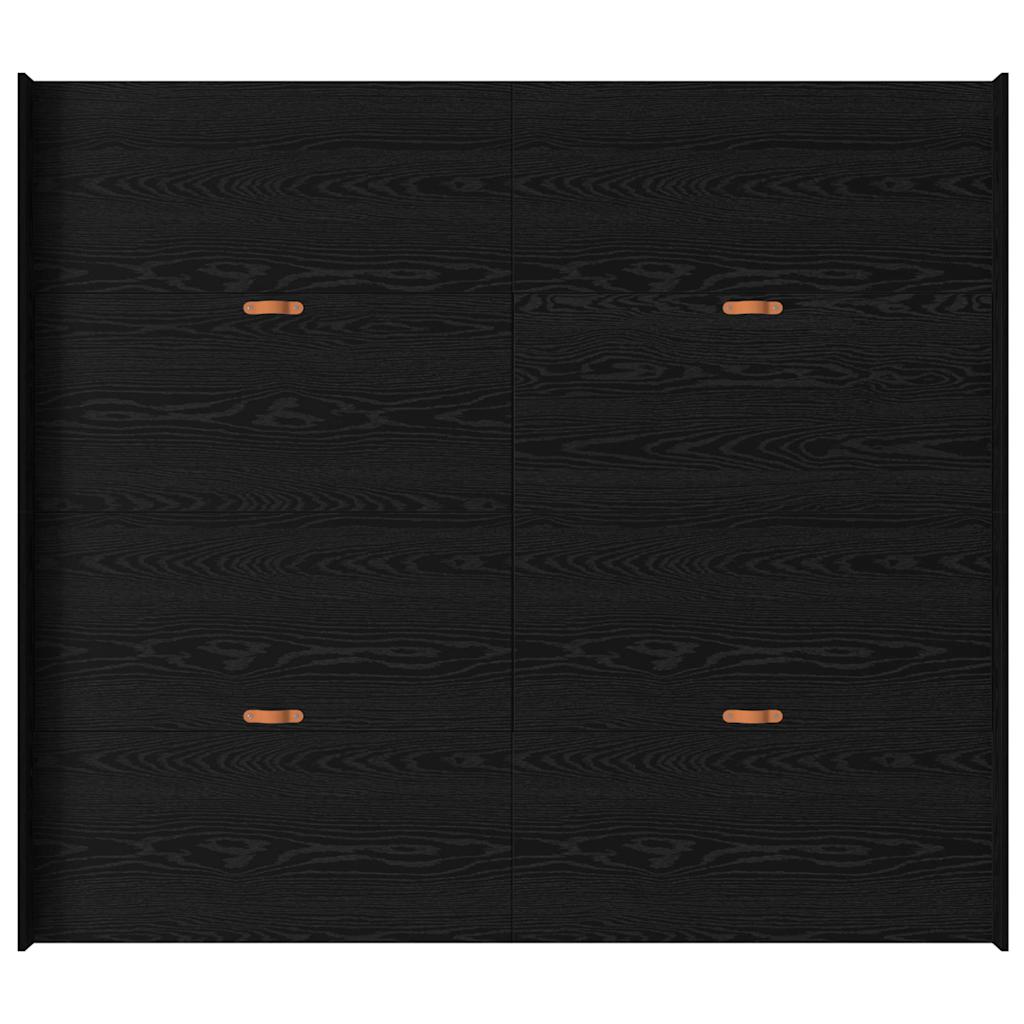 Opbergbedframe met lade met hoofdeinde met opslag Zwart eiken 180 x 200 cm
