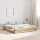 Storage Bed Frame with Drawer Sonoma Oak 180 x 200 cm Engineered Wood