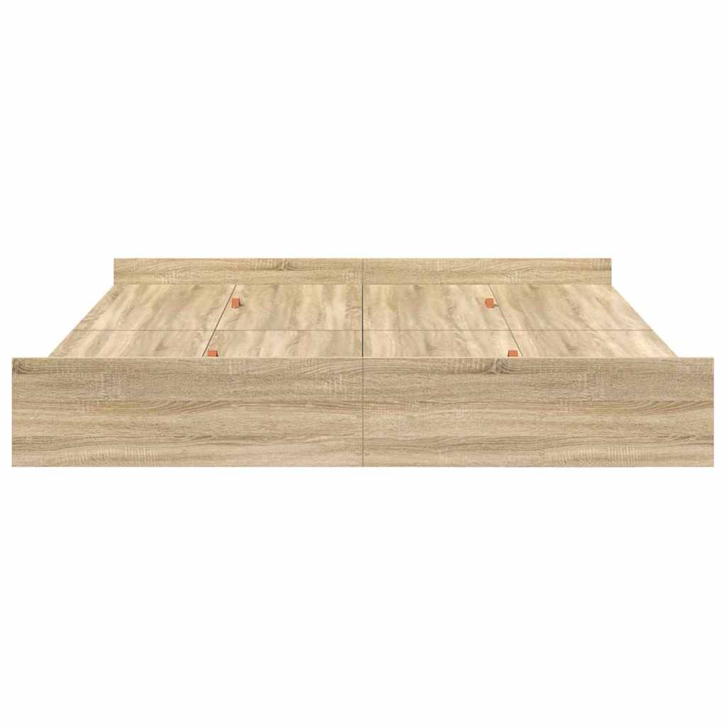 Opbergbedframe met lade met hoofdeinde met opslag Sonoma eiken 180 x 200 cm