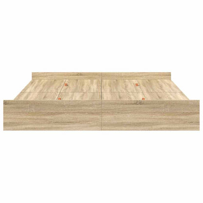 Opbergbedframe met lade met hoofdeinde met opslag Sonoma eiken 180 x 200 cm