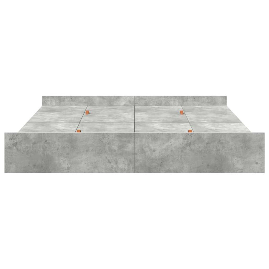 Opbergbedframe met lade met hoofdeinde met opslag Betongrijs 180 x 200 cm