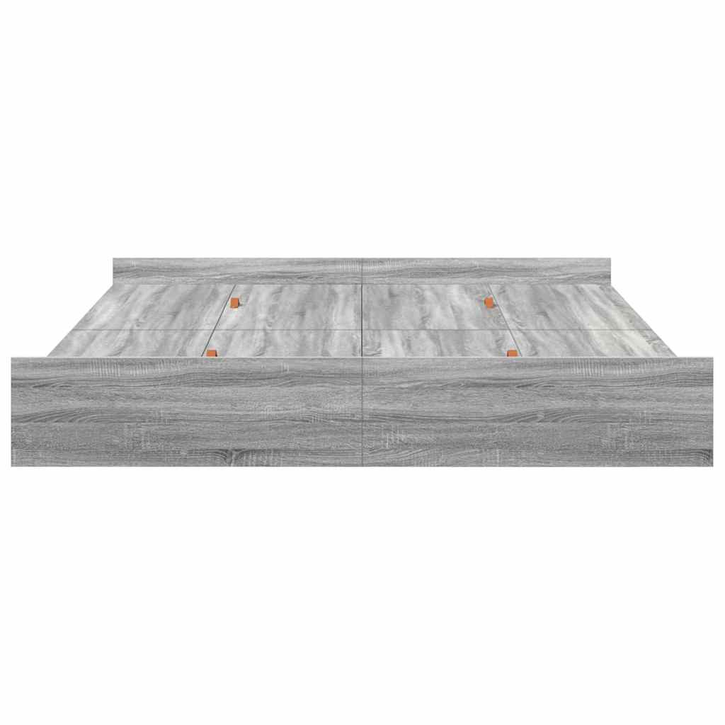 Opbergbedframe met lade met hoofdeinde met opslag Grijs sonoma 180 x 200 cm