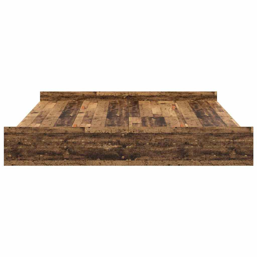 Opbergbedframe met lade met hoofdeinde met opslag Oud hout 180 x 200 cm