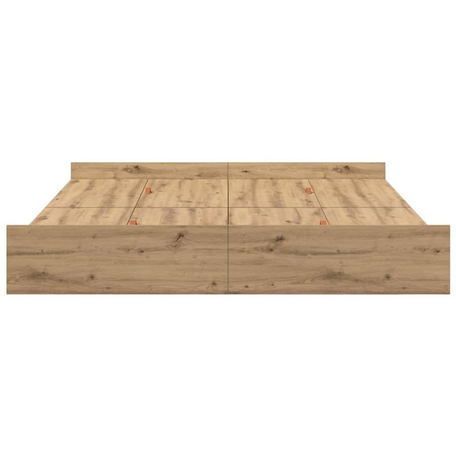 Opbergbedframe met lade artisanaal eikenkleurig 180 x 200 cm