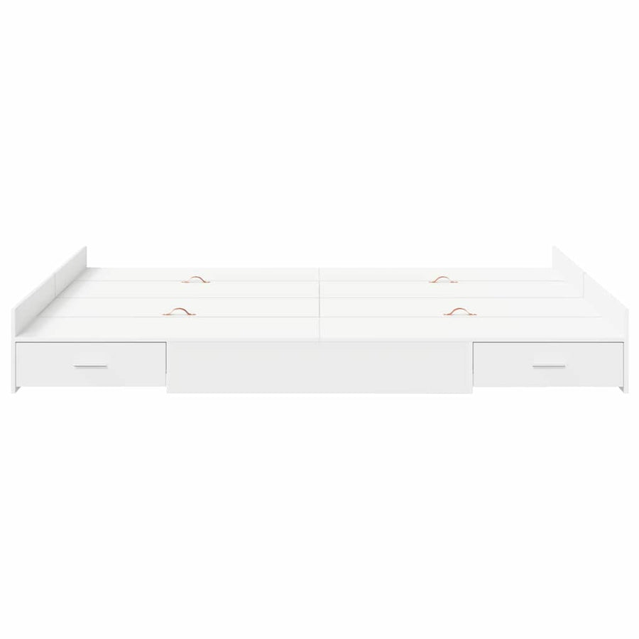 Opbergbedframe Wit 160 x 200 cm Geengineerd hout en Spaanplaat