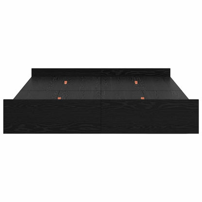 Opbergbedframe met lade met hoofdeinde met opslag Zwart eiken 160 x 200 cm