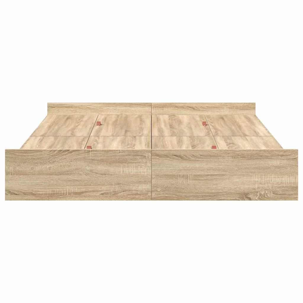 Opbergbedframe met lade met hoofdeinde met opslag Sonoma eiken 160 x 200 cm