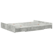 Opbergbedframe met lade met hoofdeinde met opslag Betongrijs 160 x 200 cm