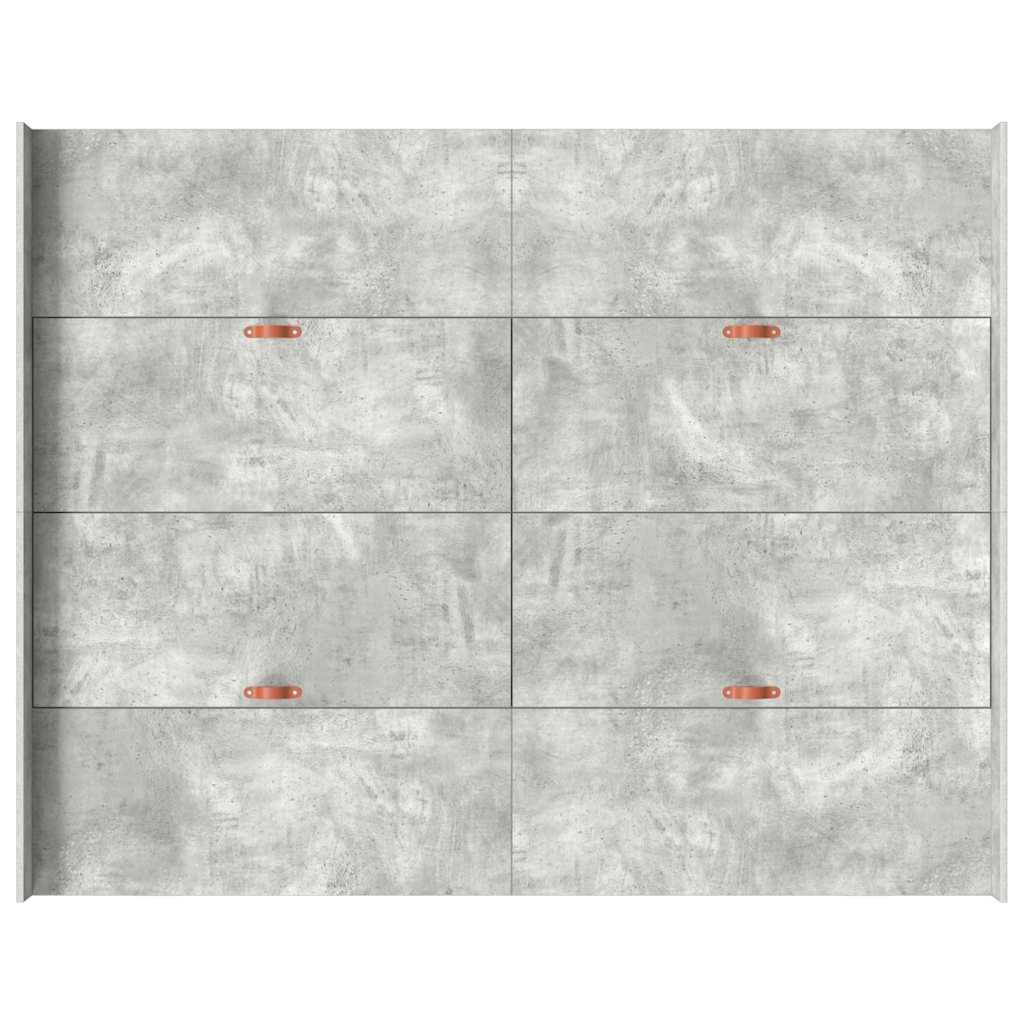 Opbergbedframe met lade met hoofdeinde met opslag Betongrijs 160 x 200 cm