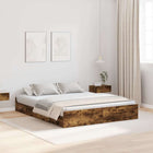 Opbergbedframe 160x200 cm gerookt eiken