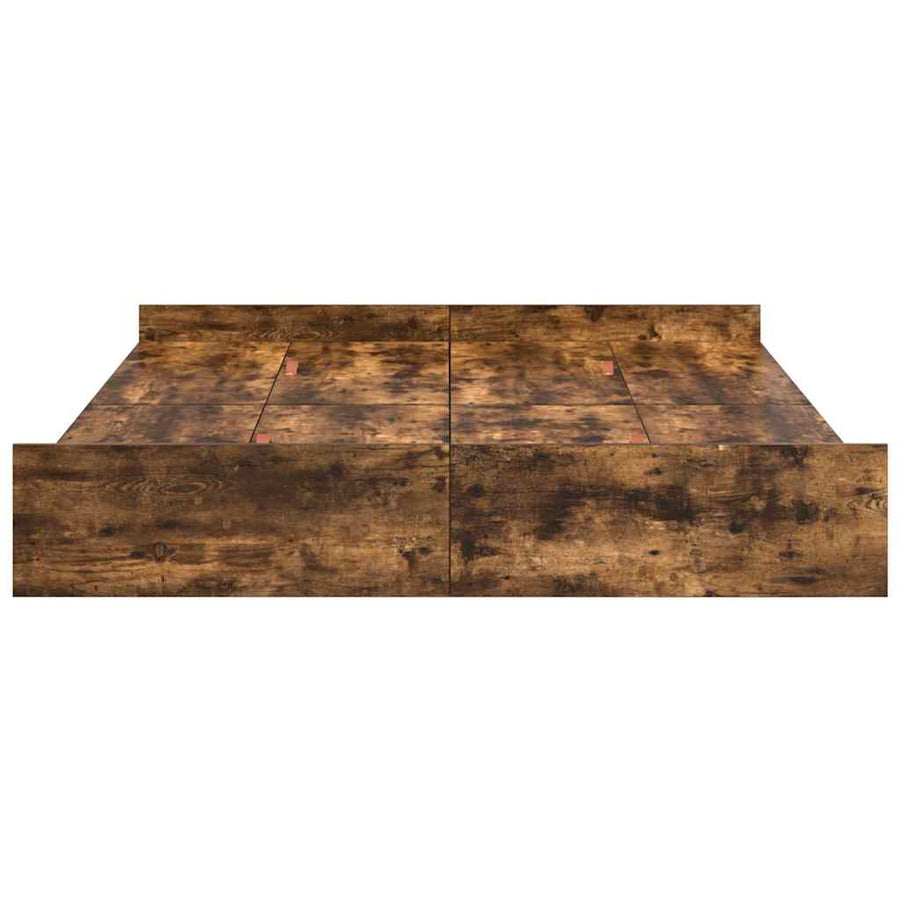 Opbergbedframe met lade met hoofdeinde met opslag Gerookt eiken 160 x 200 cm