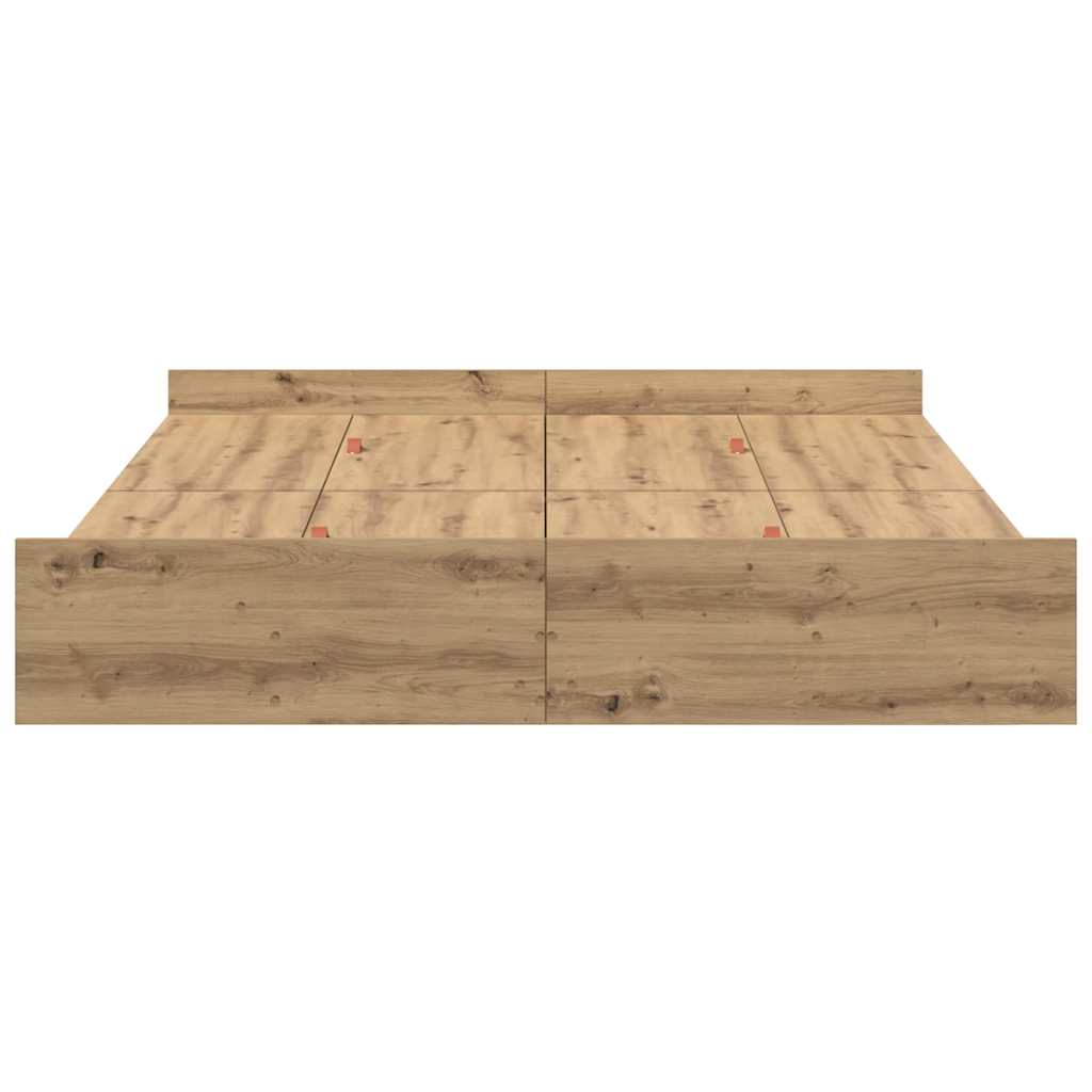 Opbergbedframe met lade artisanaal eikenkleurig 160 x 200 cm