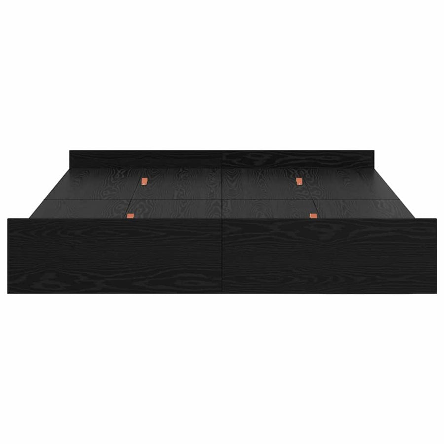 Opbergbedframe met lade met hoofdeinde met opslag Zwart eiken 150 x 200 cm