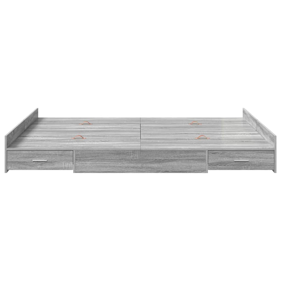 Opbergbedframe met lade met hoofdeinde met opslag Grijs sonoma 150 x 200 cm
