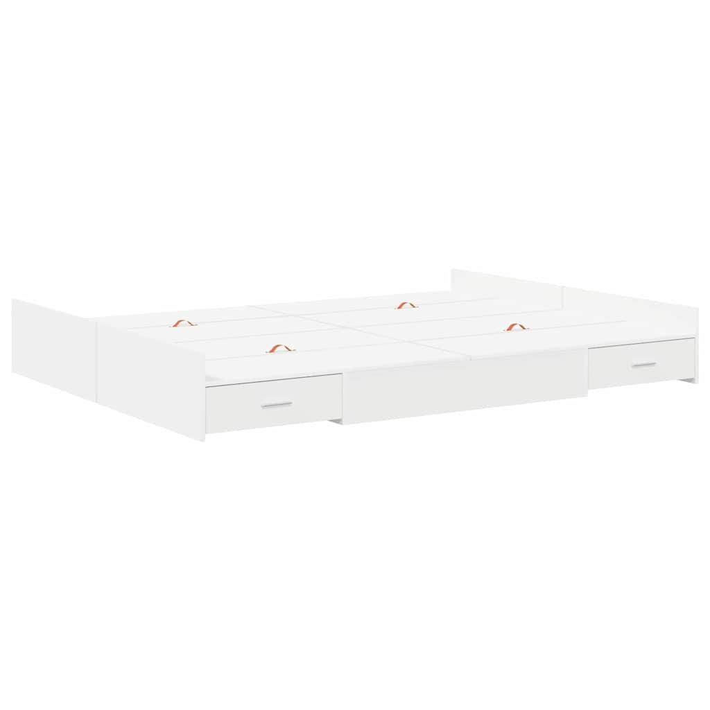 Opbergbedframe Wit 140 x 200 cm Geengineerd hout en Spaanplaat