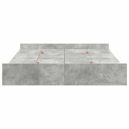 Opbergbedframe met lade met hoofdeinde met opslag Betongrijs 140 x 200 cm