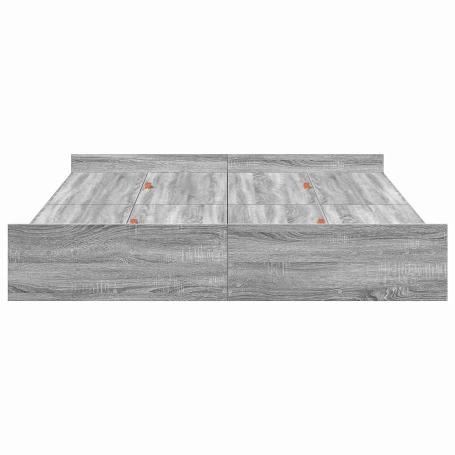 Opbergbedframe met lade met hoofdeinde met opslag Grijs sonoma 140 x 200 cm