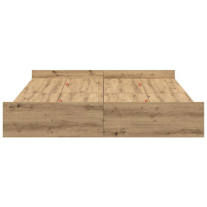 Opbergbedframe artisanaal eikenkleurig 140 x 200 cm Melamine
