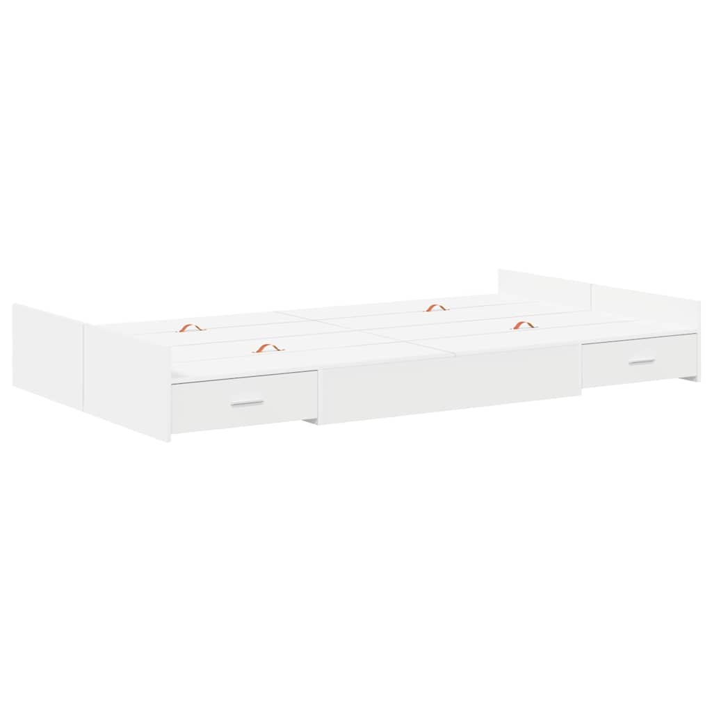 Opbergbedframe met lade met hoofdeinde met opslag Wit 120 x 200 cm Hout